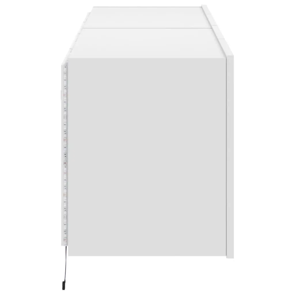 White Floating TV Wall Cabinets with RGB LED Lights