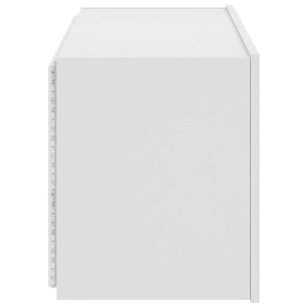 White LED Light TV Wall Cabinet with Storage