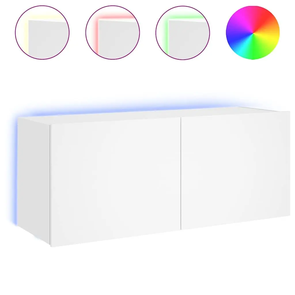 TV Wall Cabinet Engineered Wood 100x35x41cm White