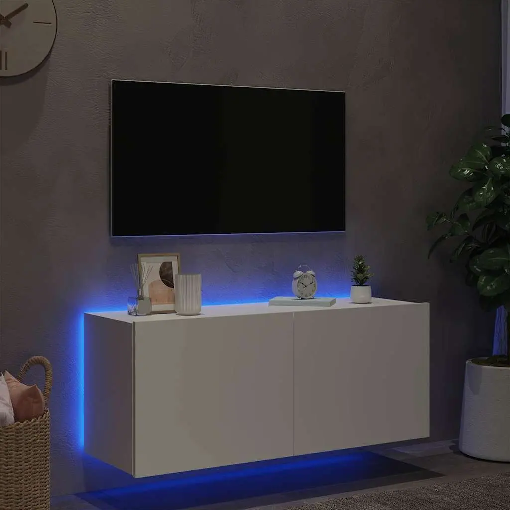 TV Wall Cabinet Engineered Wood 100x35x41cm White