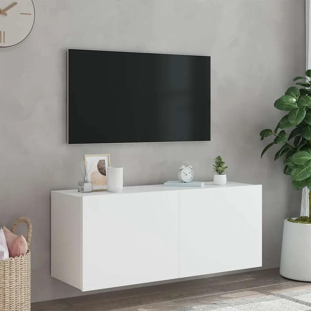 TV Wall Cabinet Engineered Wood 100x35x41cm White
