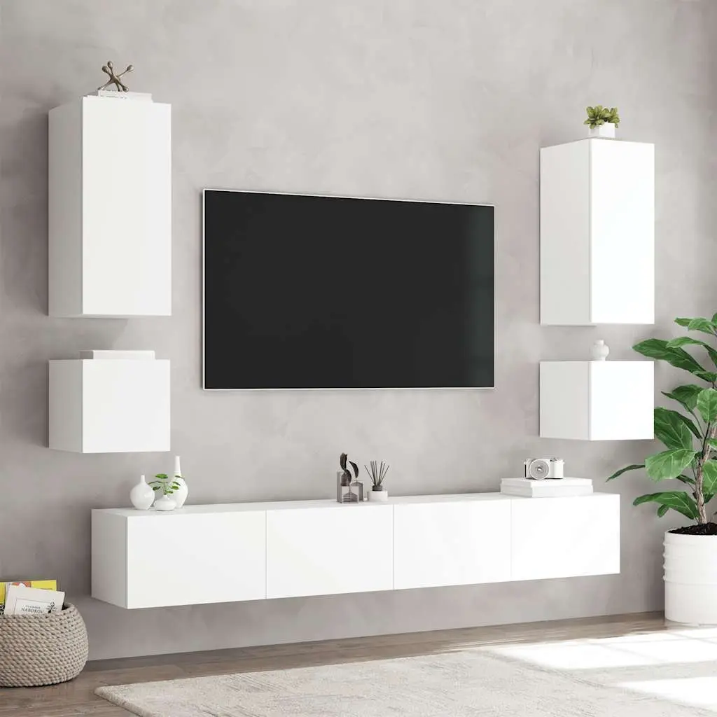 TV Wall Cabinet Engineered Wood 100x35x41cm White