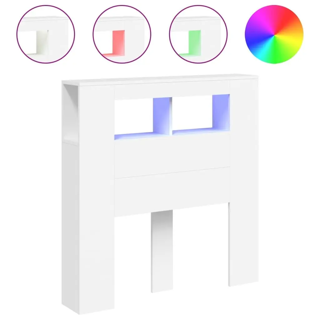White LED Headboard 100cm with RGB Lights