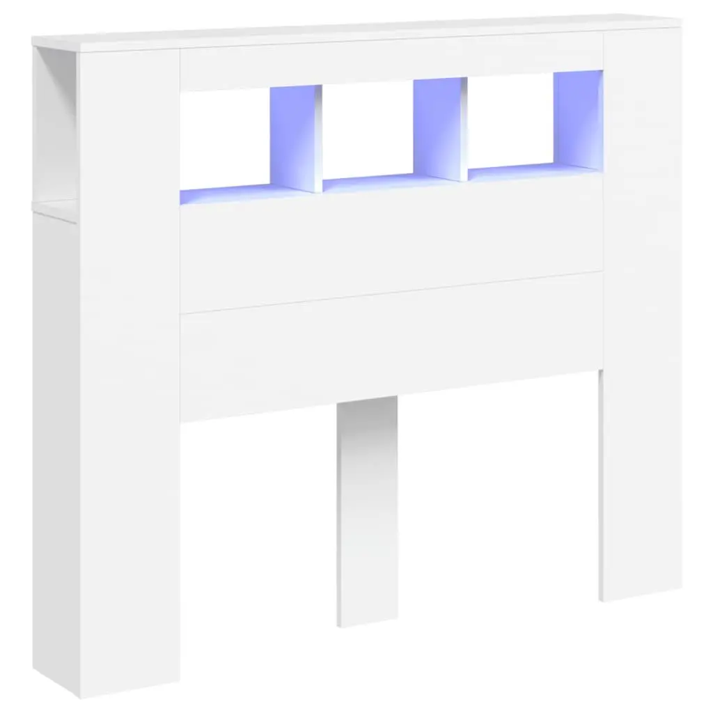 LED Headboard Engineered Wood 120cm White