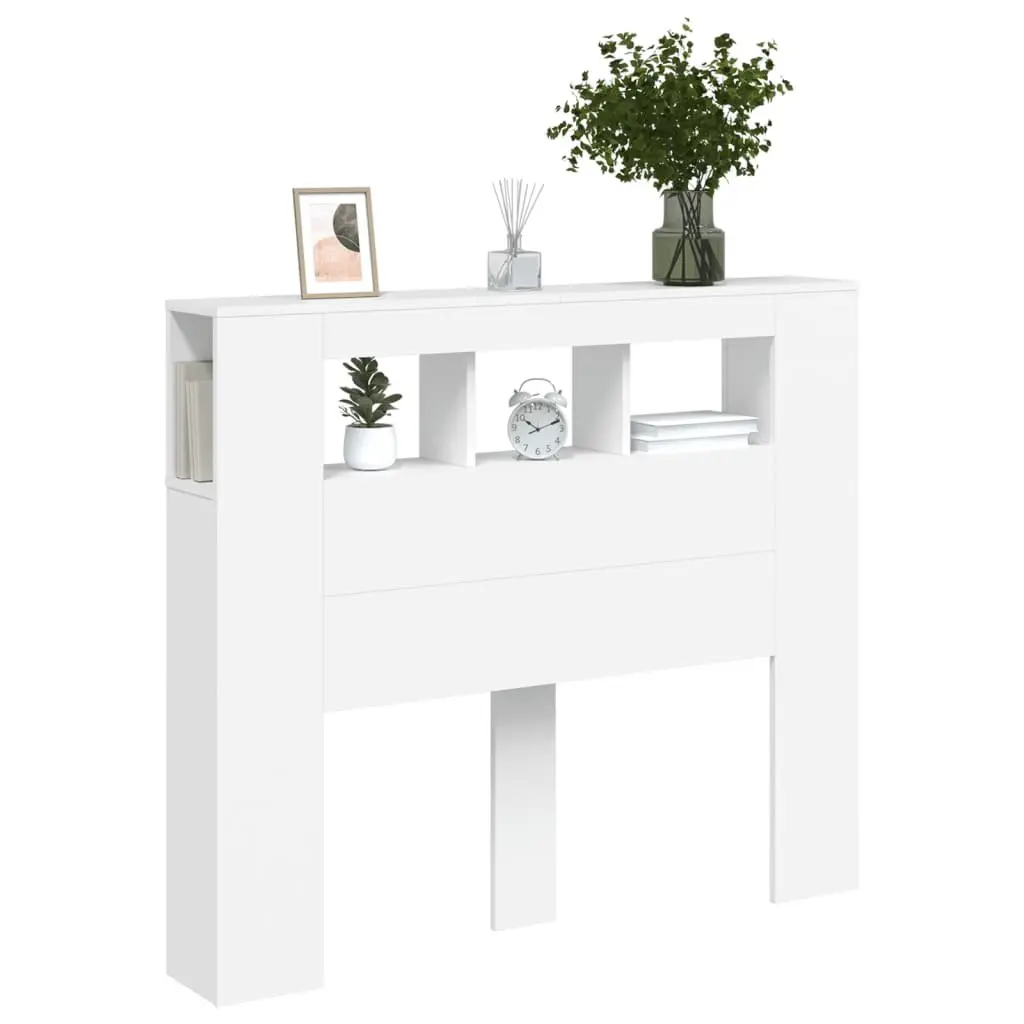 LED Headboard Engineered Wood 120cm White