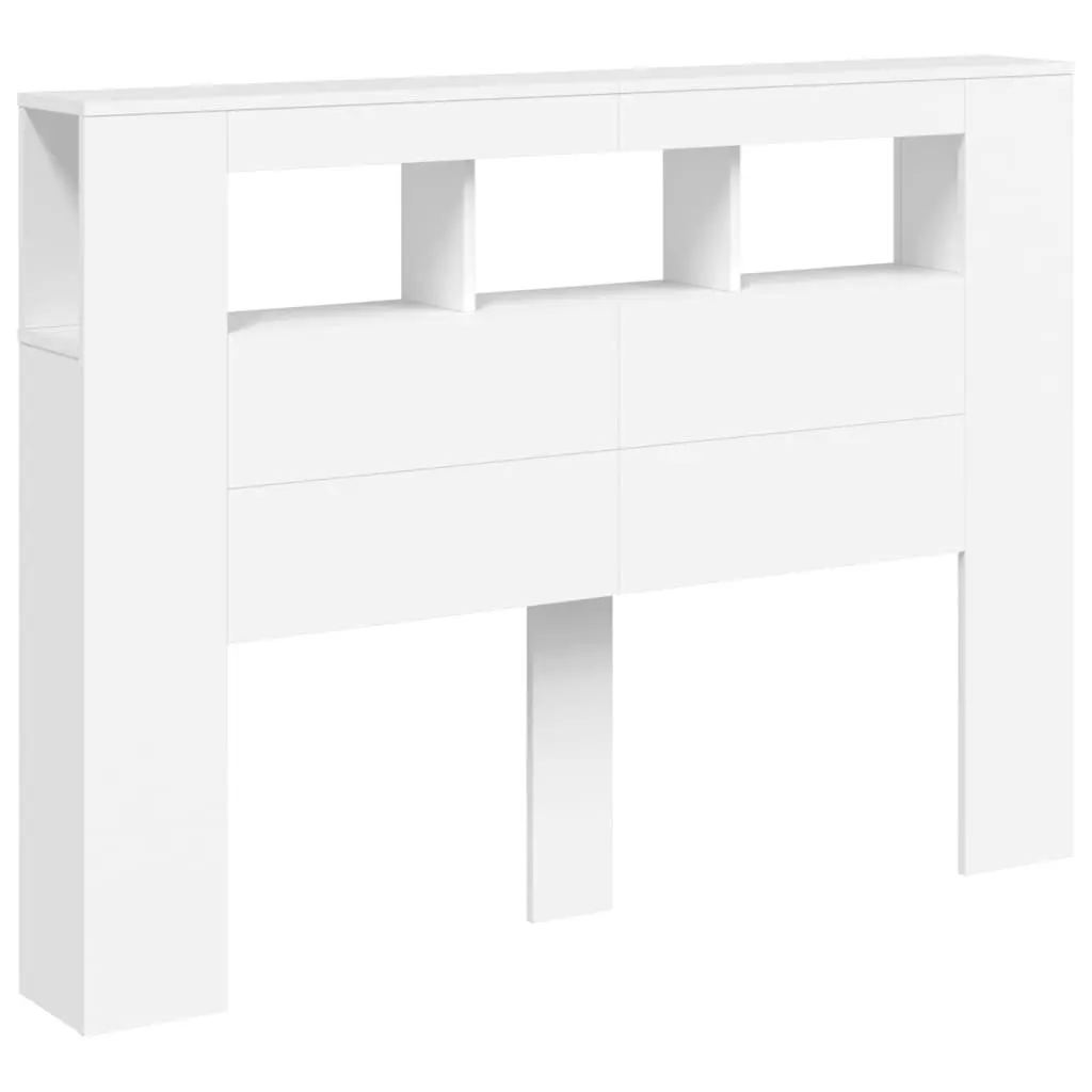 White LED Headboard 140 cm Engineered Wood