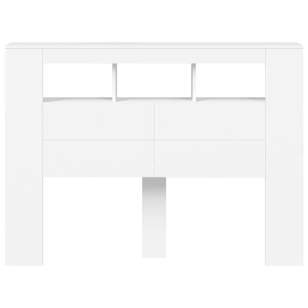 White LED Headboard 140 cm Engineered Wood