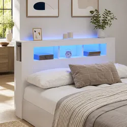Stylish White LED Headboard 160cm for Modern Bedrooms