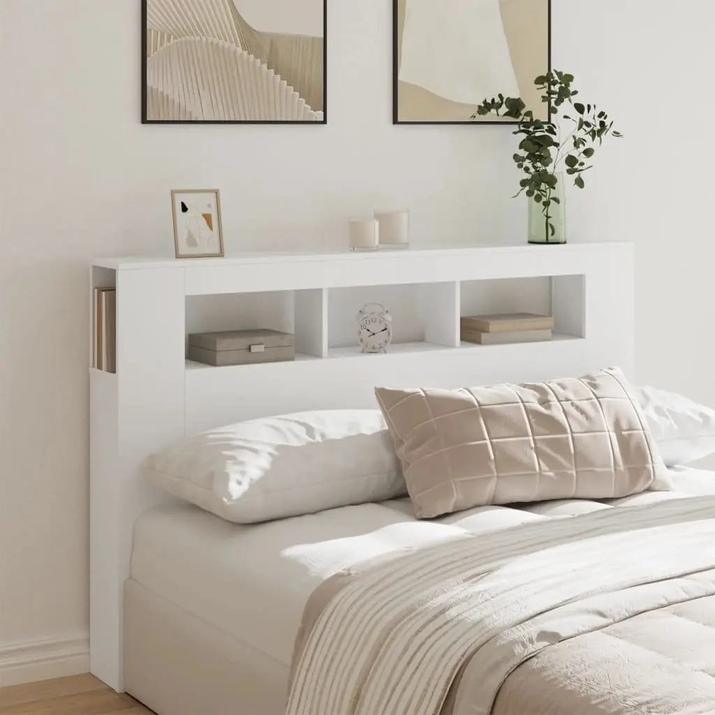 White LED Headboard 160cm for Modern Bedrooms