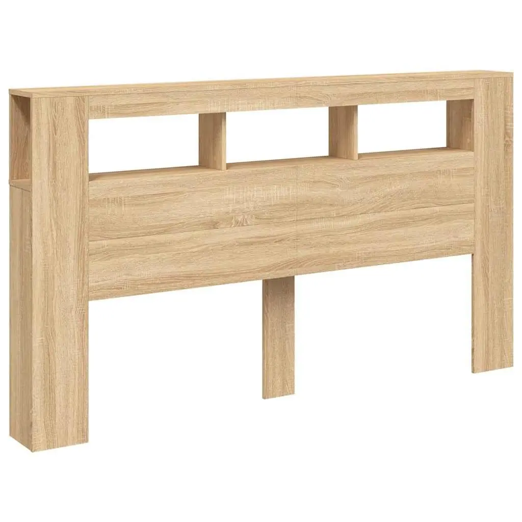 LED Headboard Engineered Wood 180cm Brown
