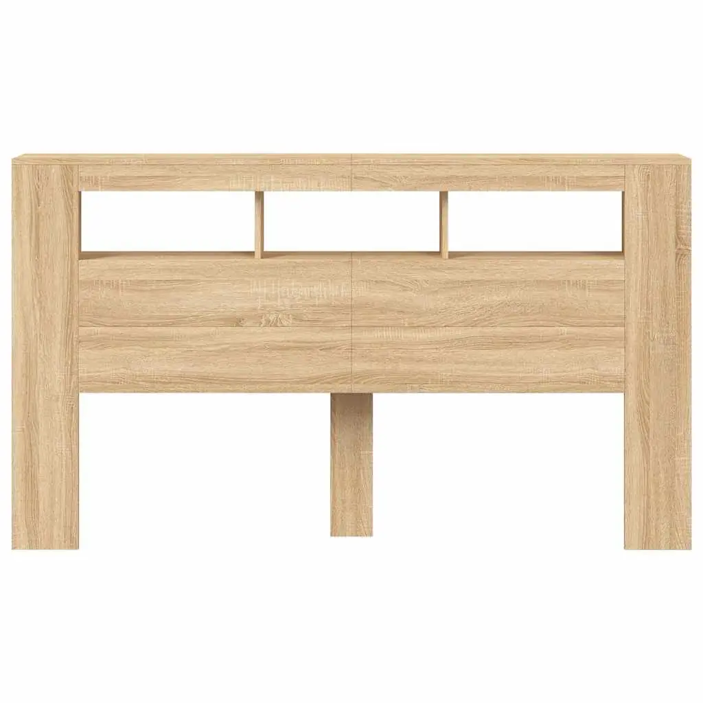 LED Headboard Engineered Wood 180cm Brown