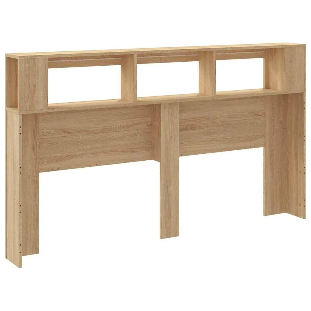LED Headboard Engineered Wood 180cm Brown