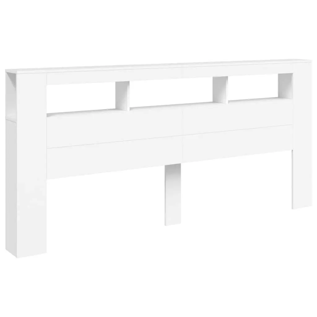 LED Headboard Engineered Wood 220 cm White Modern with RGB Lighting