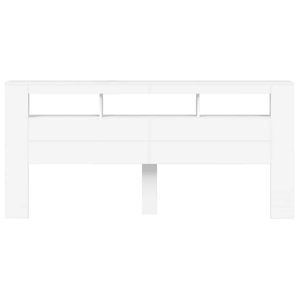 LED Headboard Engineered Wood 220 cm White Modern with RGB Lighting