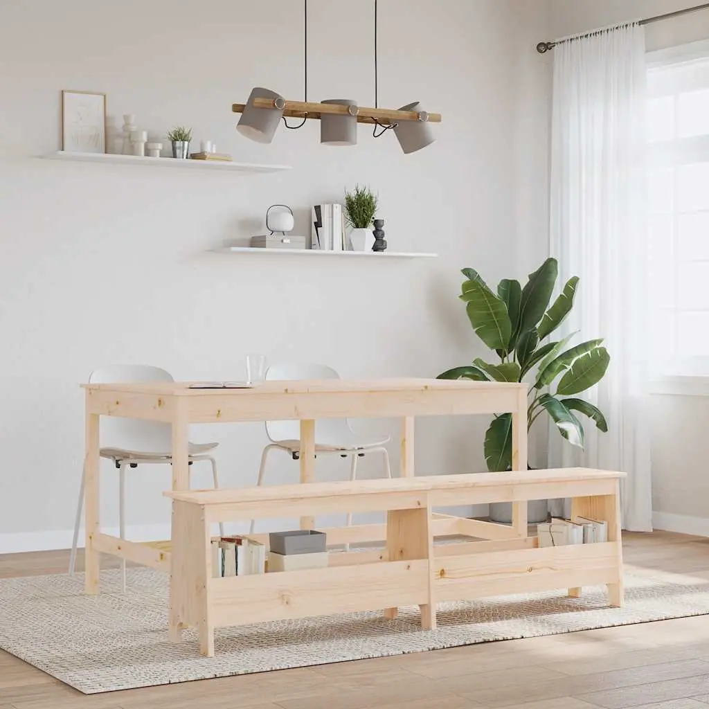 Hall Bench Solid Wood Pine 160cm Brown