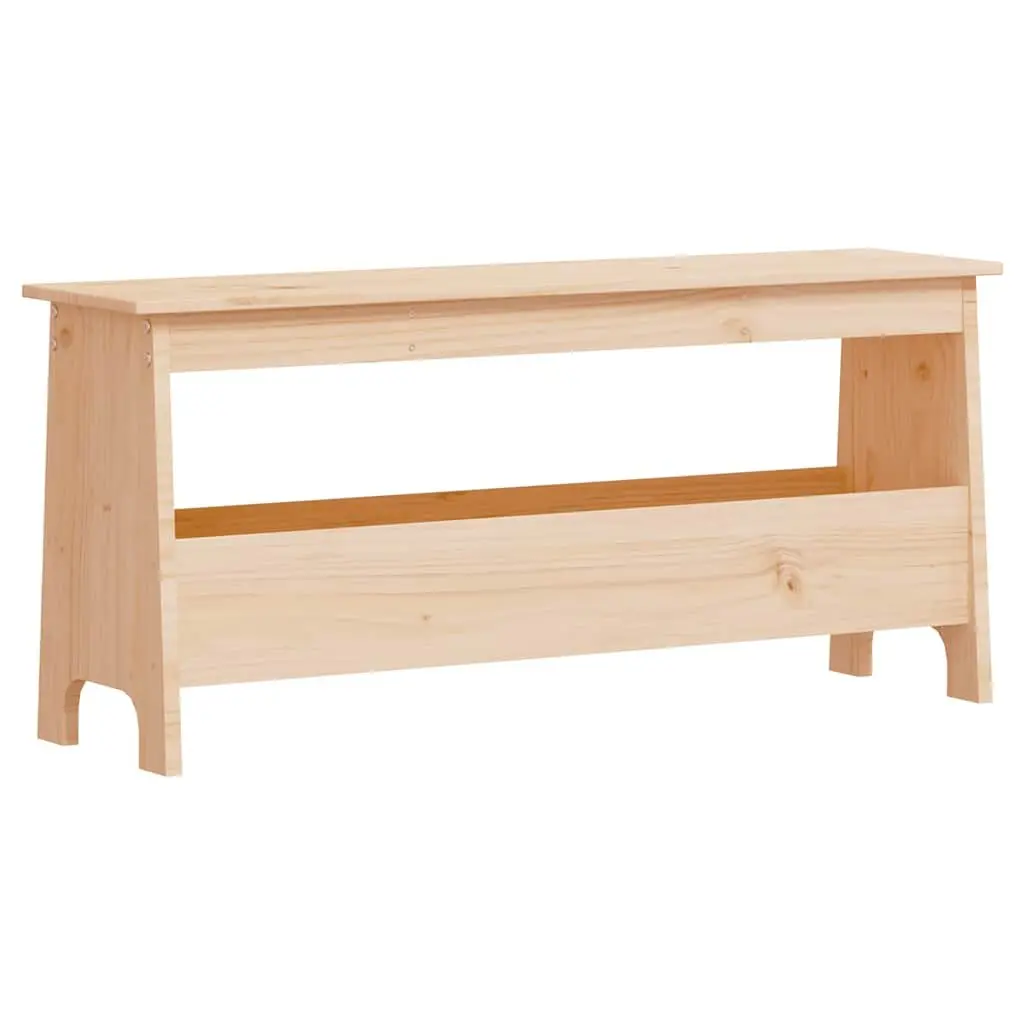 Brown Solid Wood Pine Hall Bench with Storage 100x28x45cm