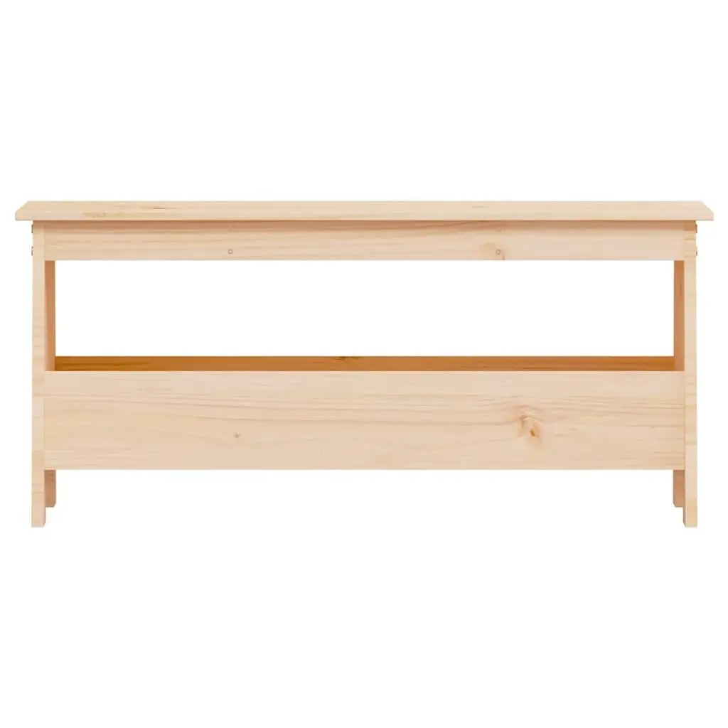 Brown Solid Wood Pine Hall Bench with Storage 100x28x45cm