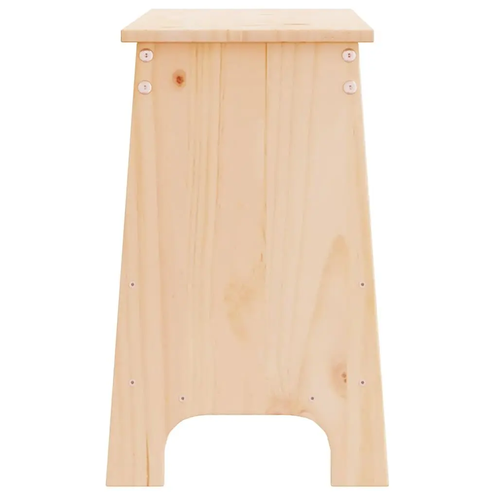 Brown Solid Wood Pine Hall Bench with Storage 100x28x45cm