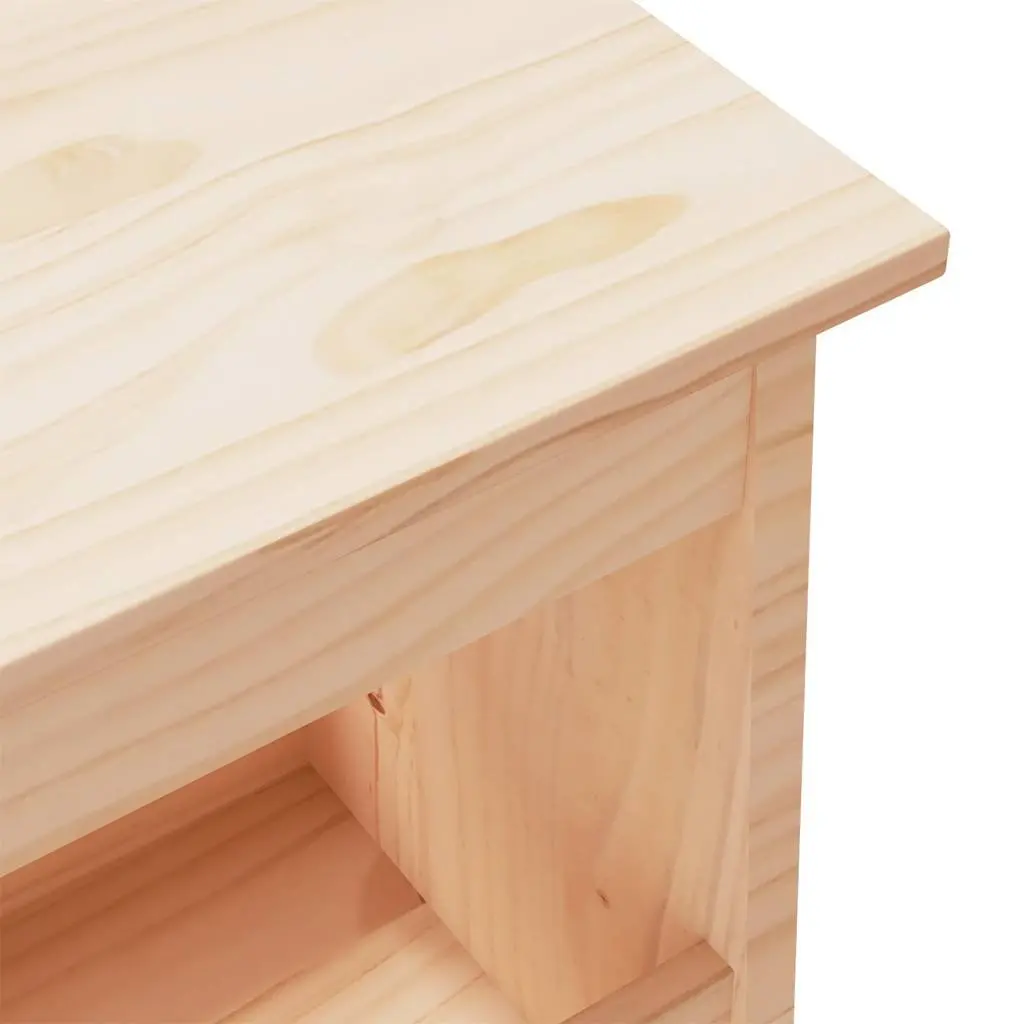 Brown Solid Wood Pine Hall Bench with Storage 100x28x45cm