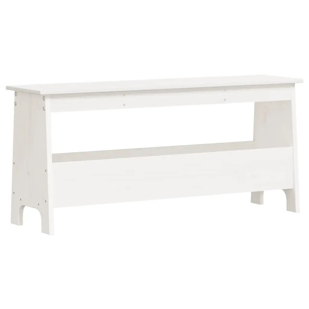Hall Bench Wooden Storage Seating 100x28x45 cm Pine Wood White