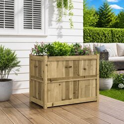 Durable Garden Planter Box 90x50x70cm Impregnated Pine Wood