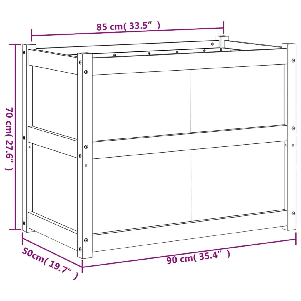 Garden Planter Box Impregnated Pine Wood 90x50x70cm Brown