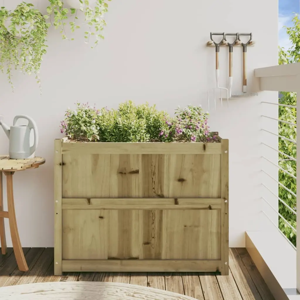 Garden Planter Box Impregnated Pine Wood 90x50x70cm Brown