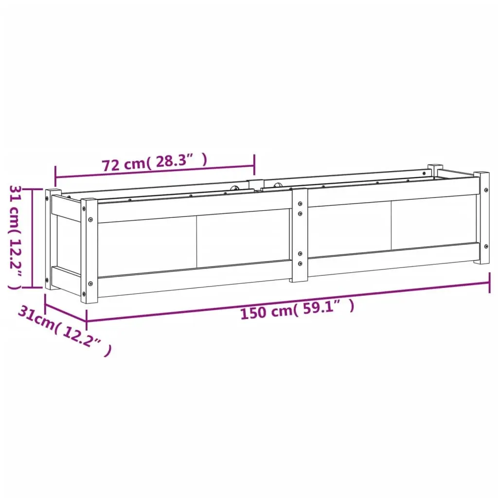 Wooden Garden Planters 2 pcs Solid Pine Set