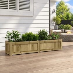 Sturdy Garden Planter Box 150x31x31 cm in Pine Wood