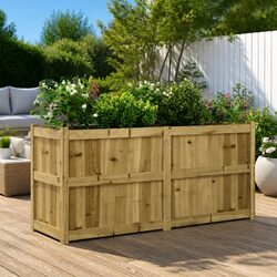 Sturdy Wooden Garden Planter Box 150x50x70 cm Pine