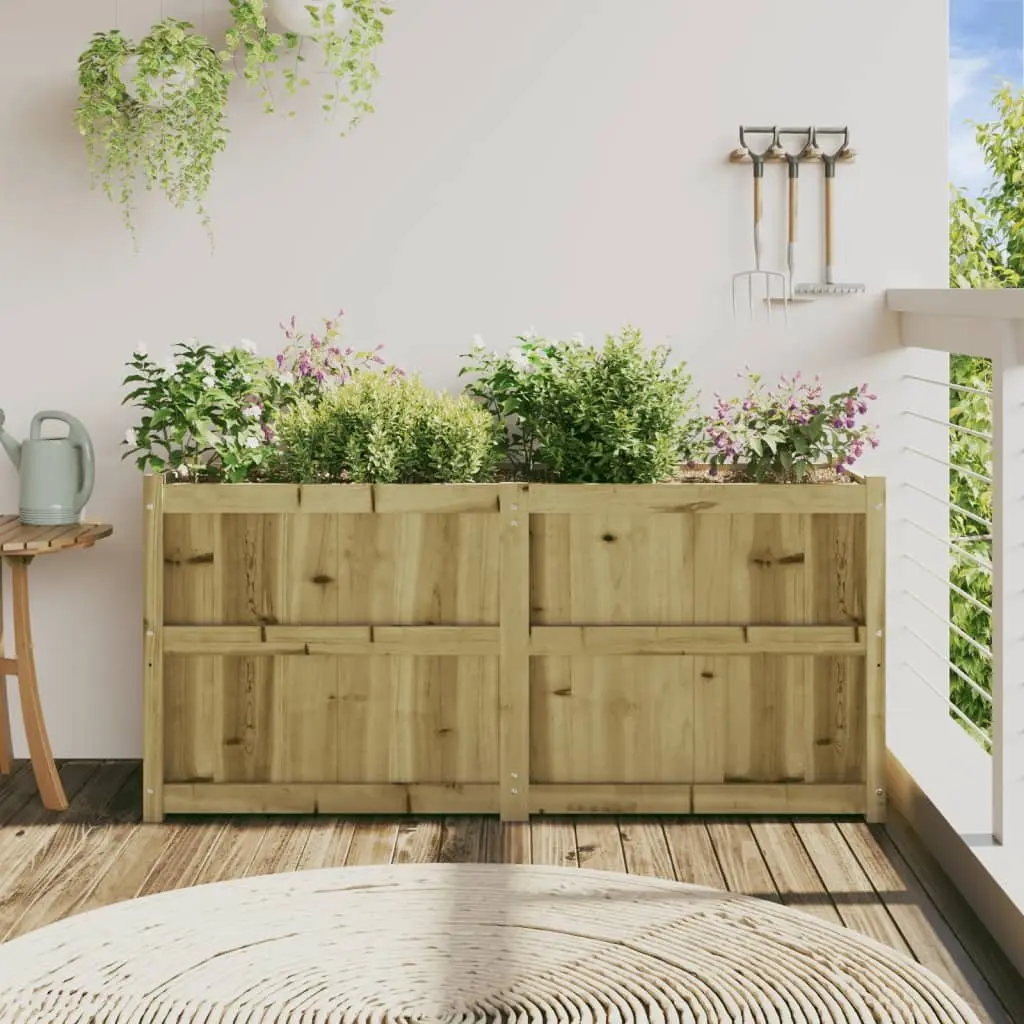 Wooden Planter Box Impregnated Pine 150x50x70 cm Brown