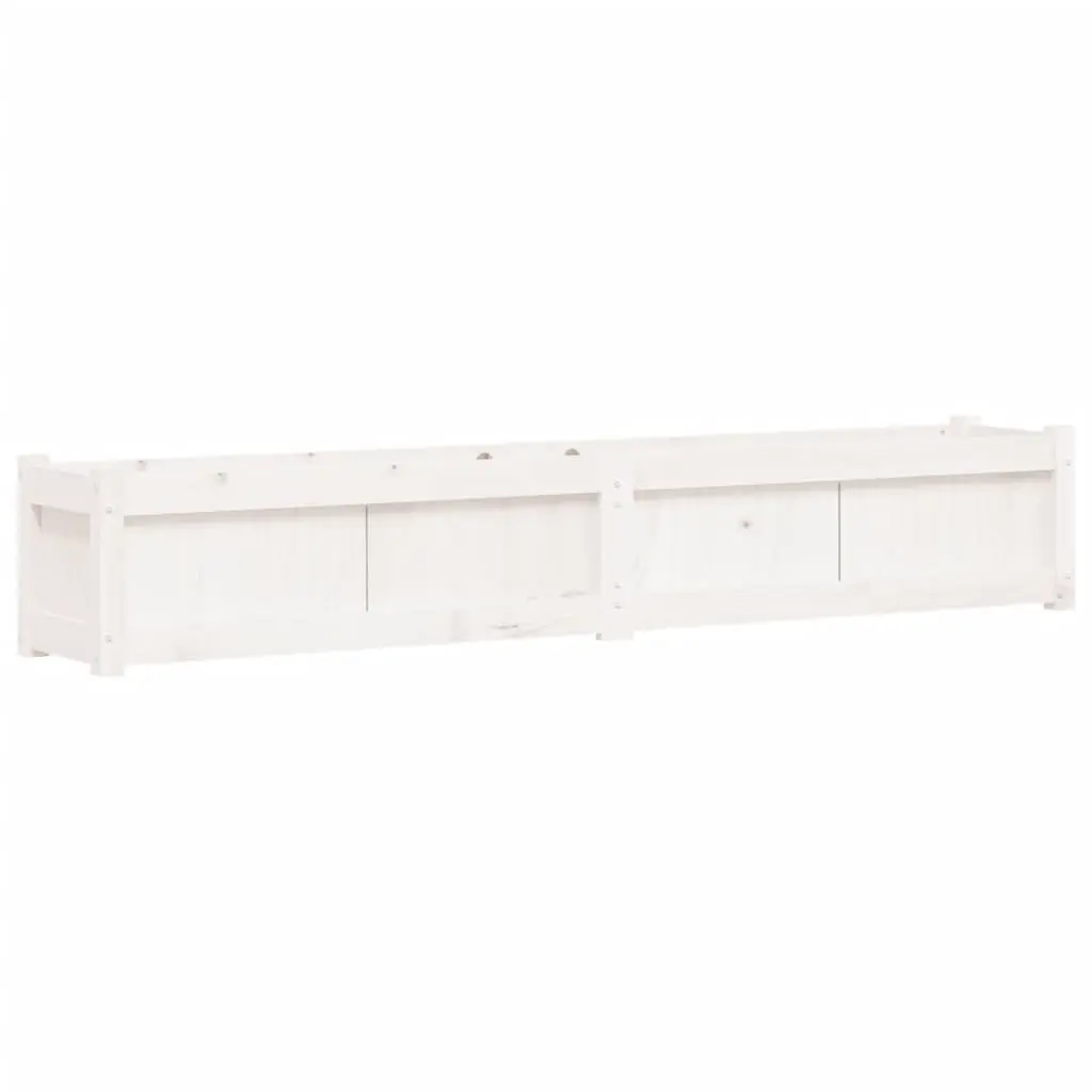 Wooden Garden Planters 2 Pieces White Pine Wood Outdoor Patio Flower Pot