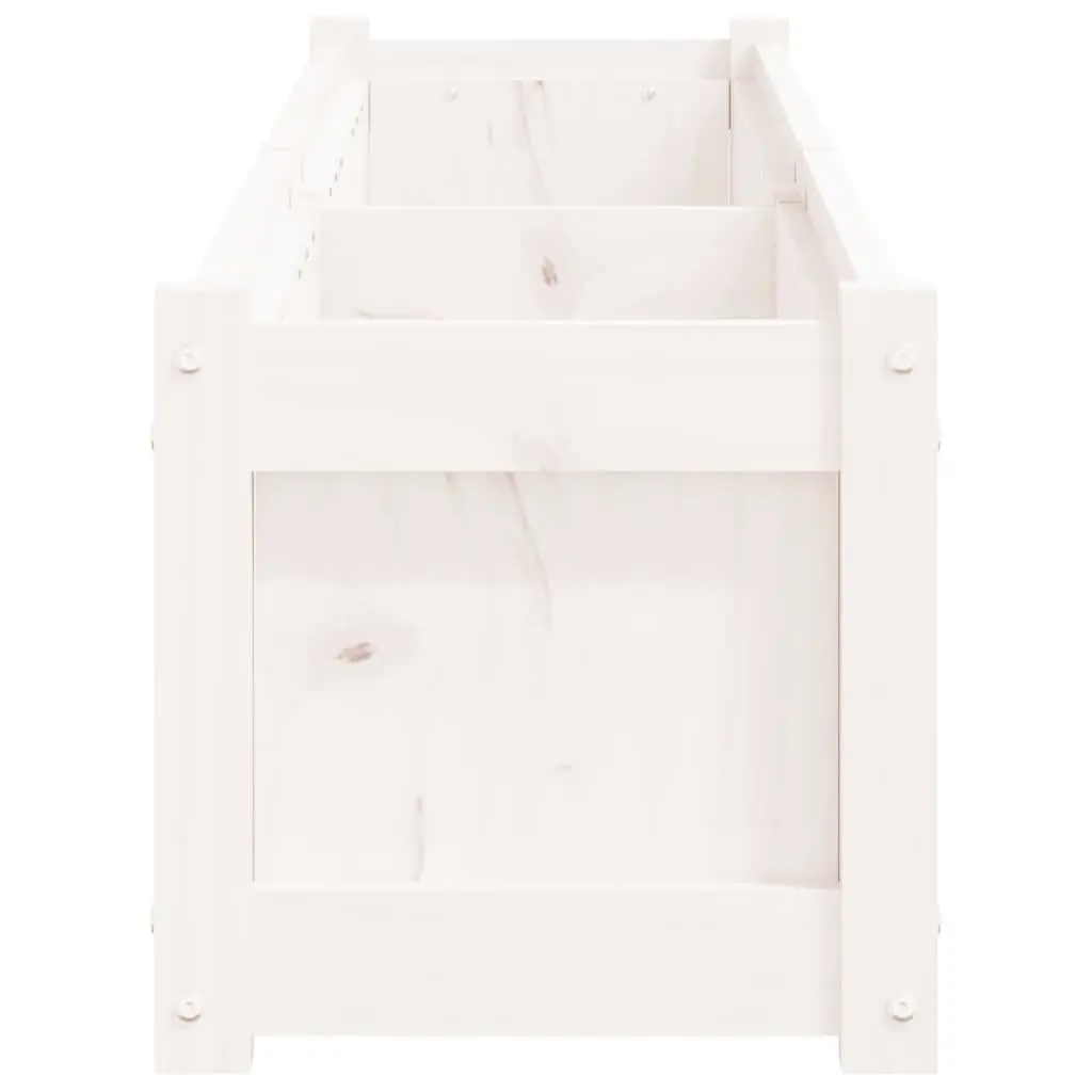 Wooden Garden Planters 2 Pieces White Pine Wood Outdoor Patio Flower Pot