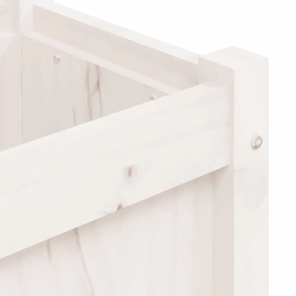 Wooden Garden Planters 2 Pieces White Pine Wood Outdoor Patio Flower Pot