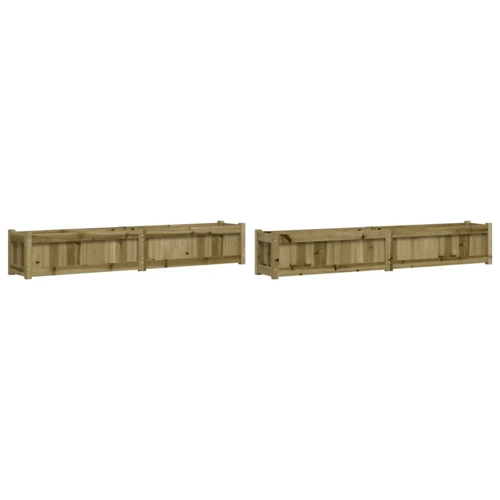 Garden Planters 2pcs Solid Pine Wood Brown