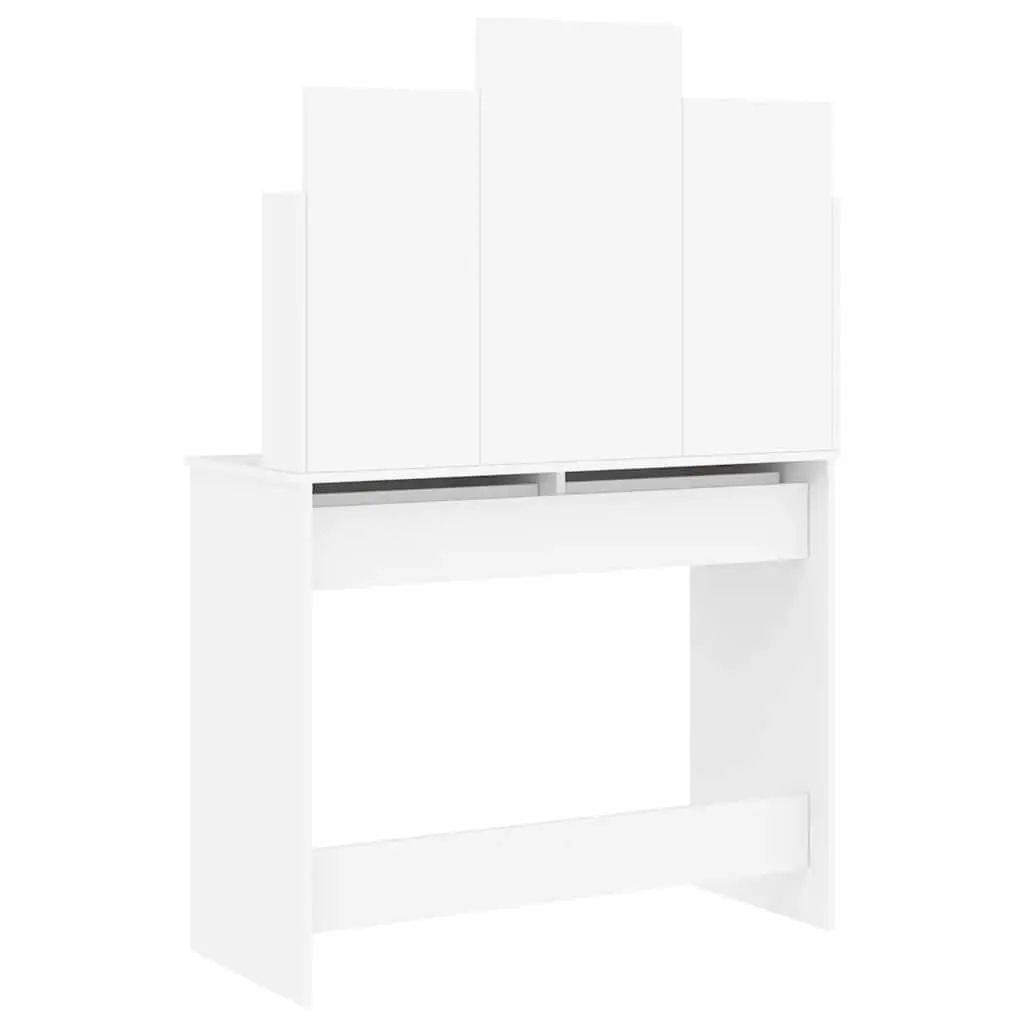 White Dressing Table with Mirror and Storage