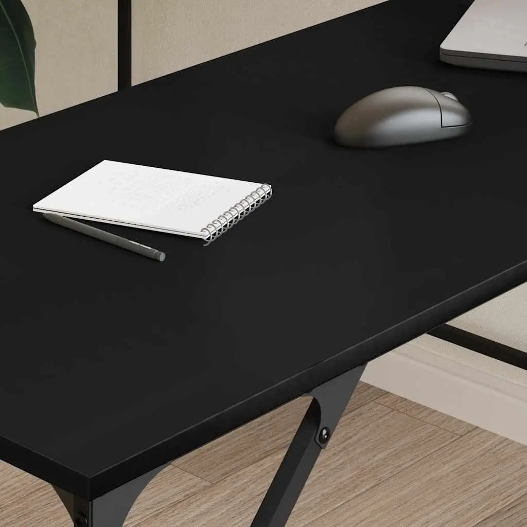 L-Shaped Office Desk with Metal Frame
