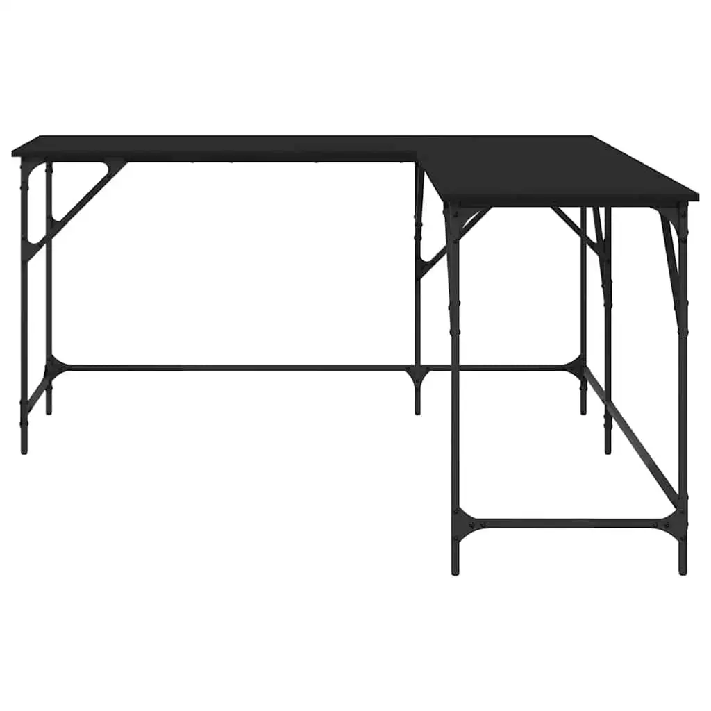 L-Shaped Office Desk with Metal Frame