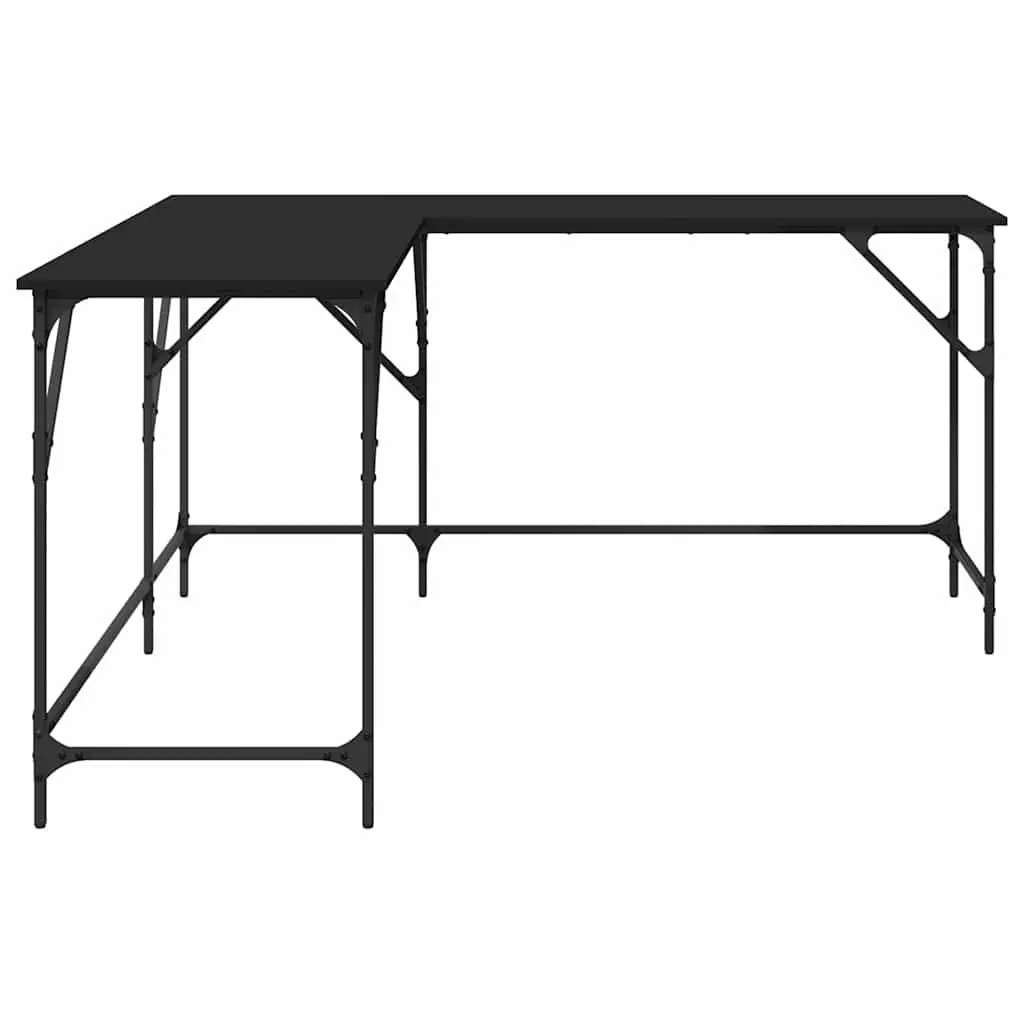 L-Shaped Office Desk with Metal Frame