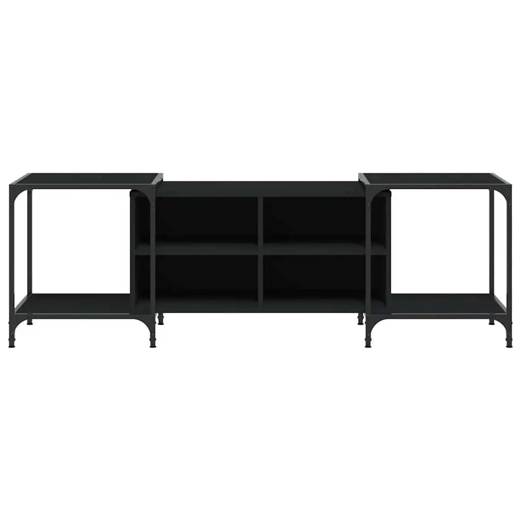 TV Cabinet Engineered Wood Black 153 x 37 x 50 cm