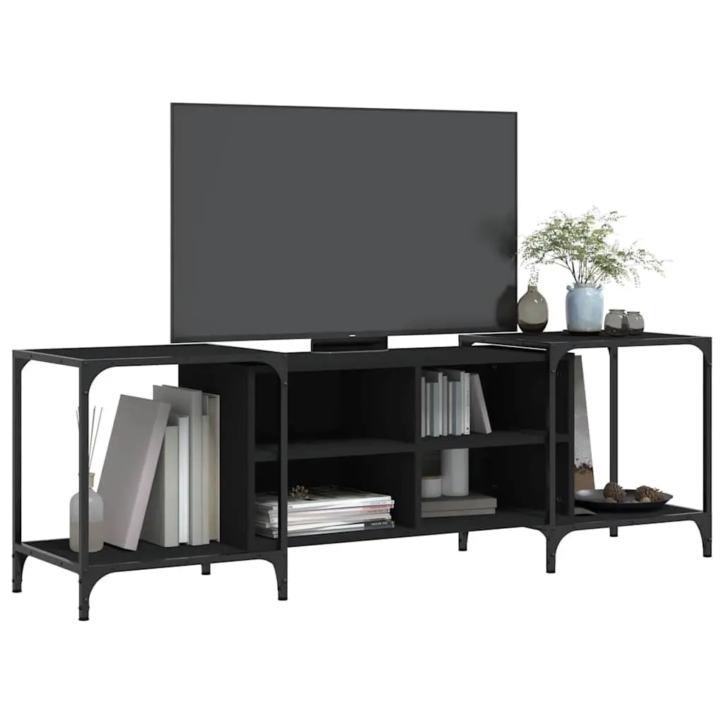 TV Cabinet Engineered Wood Black 153 x 37 x 50 cm