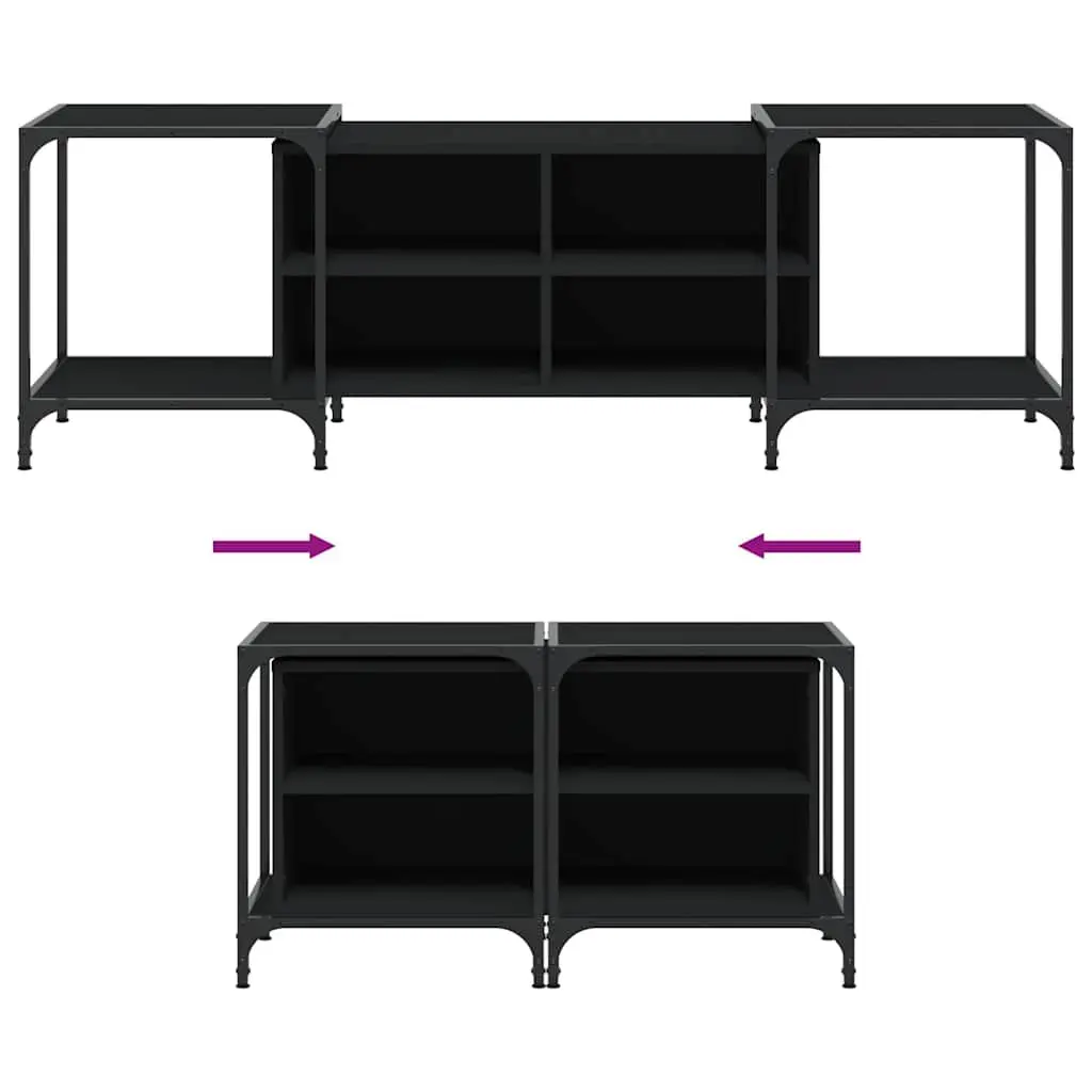 TV Cabinet Engineered Wood Black 153 x 37 x 50 cm