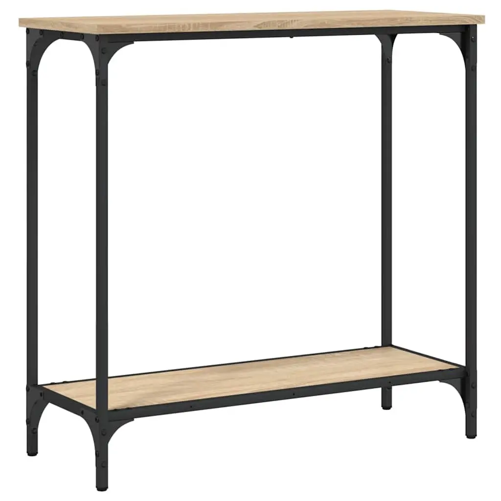 Console Table with Metal Frame in Sonoma Oak
