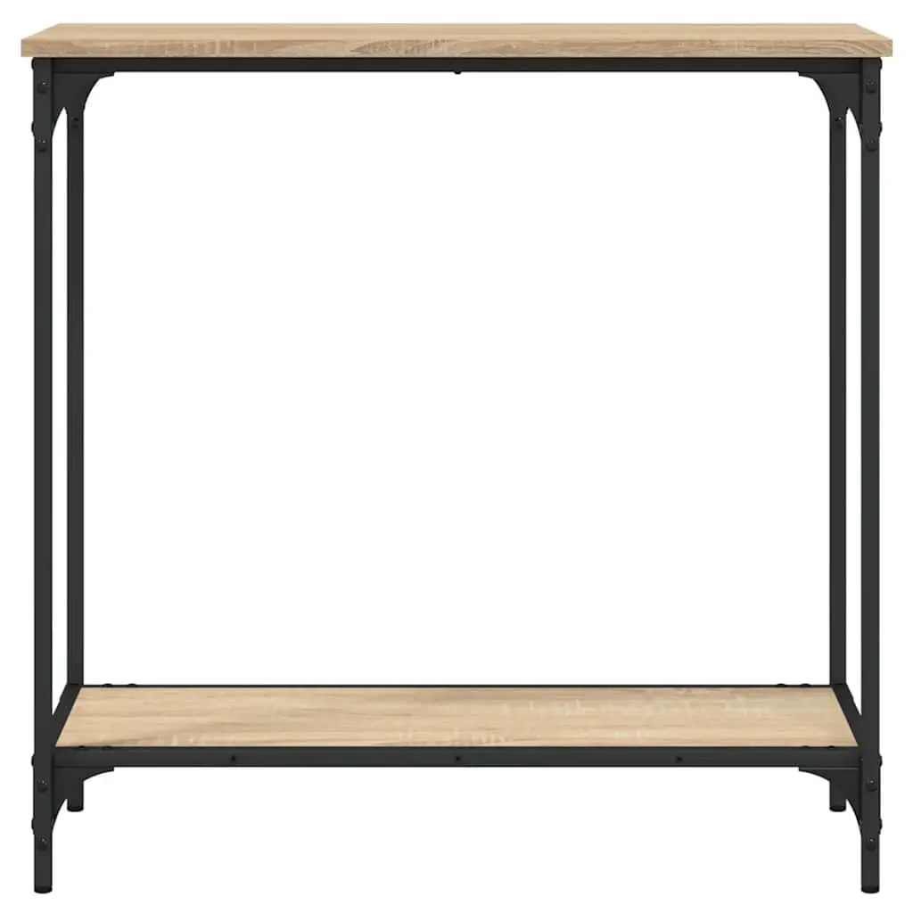 Console Table with Metal Frame in Sonoma Oak