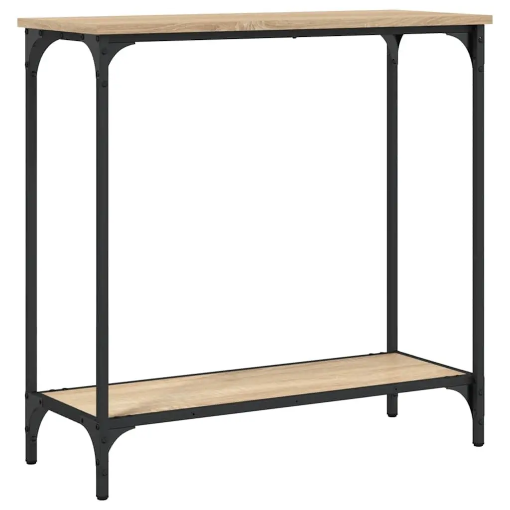 Console Table with Metal Frame in Sonoma Oak