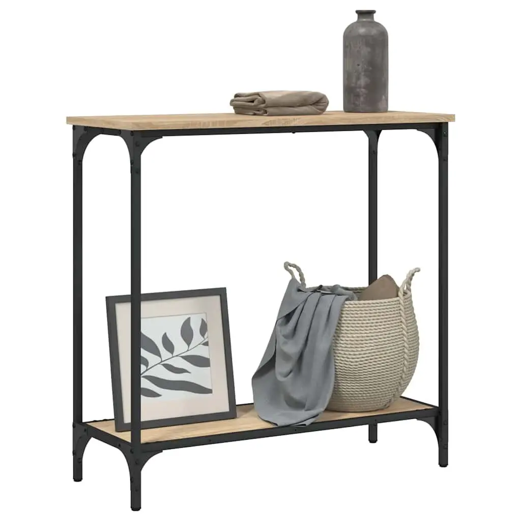 Console Table with Metal Frame in Sonoma Oak
