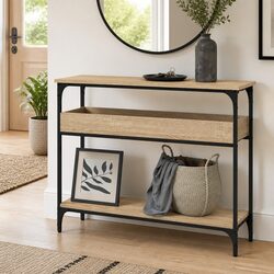 Stylish Console Table with Shelf in Sonoma Oak Brown