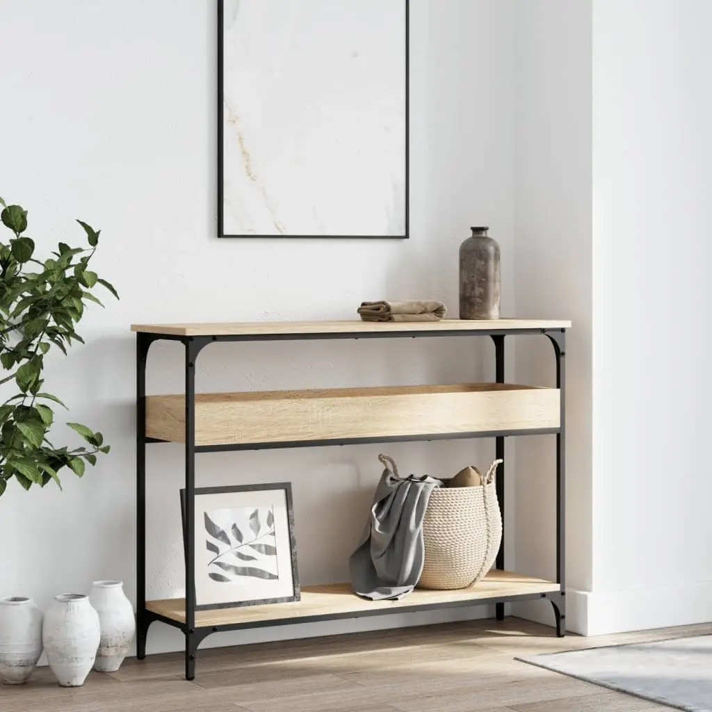 Console Table with Shelf in Sonoma Oak Brown