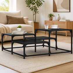 Durable Black Square Coffee Table for Modern Living Spaces