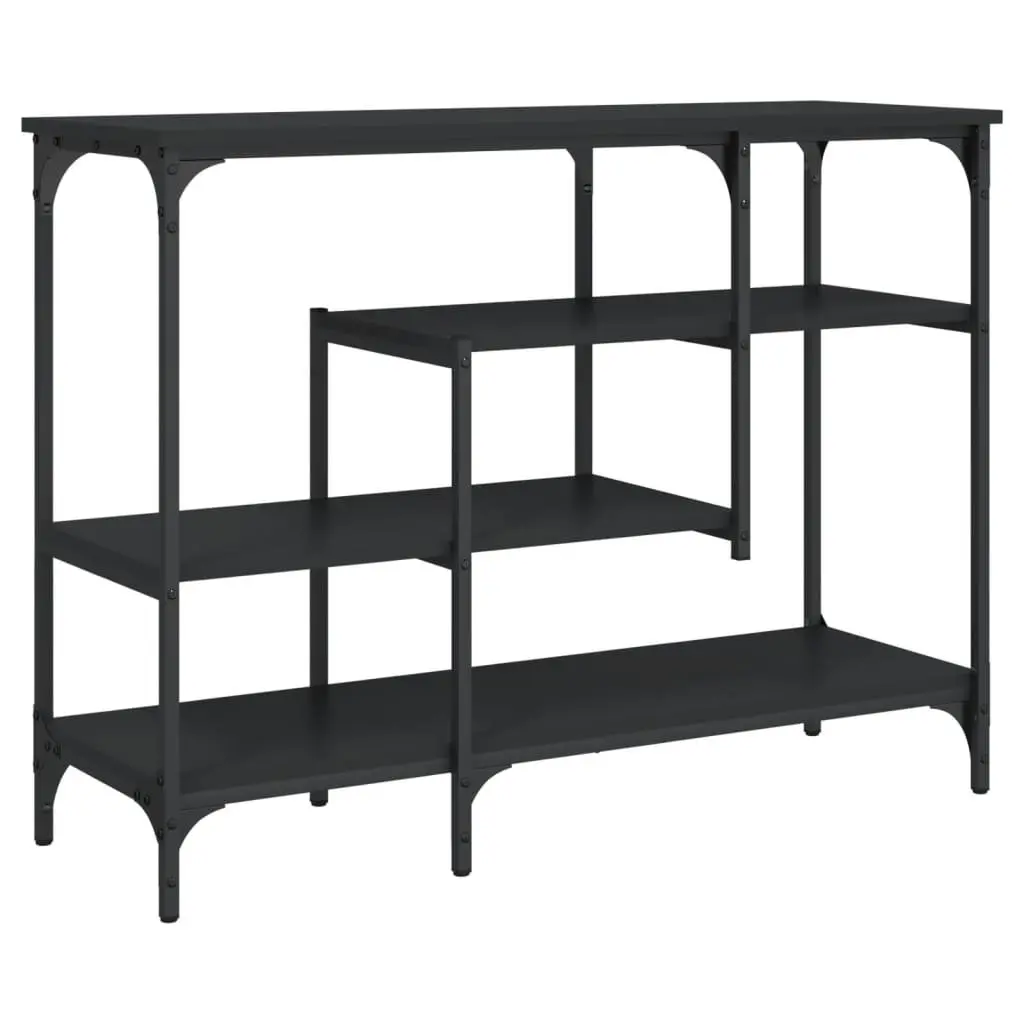 Black Console Table with Multiple Shelves
